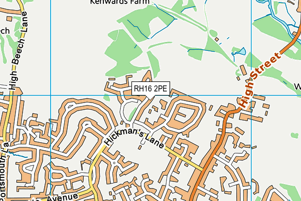 RH16 2PE map - OS VectorMap District (Ordnance Survey)