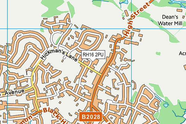 RH16 2PU map - OS VectorMap District (Ordnance Survey)