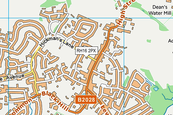 Hickmans Lane map (RH16 2PX) - OS VectorMap District (Ordnance Survey)
