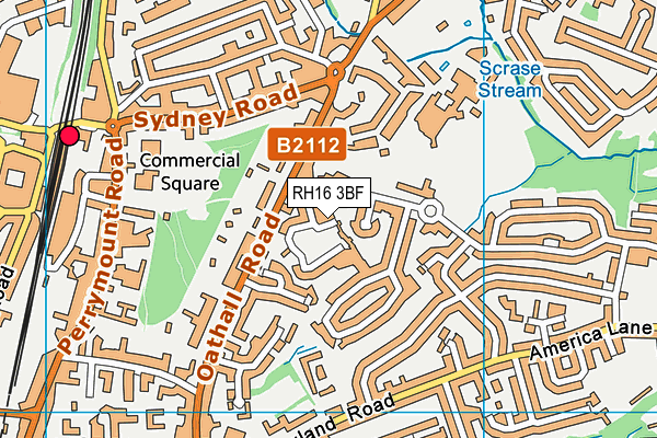 RH16 3BF map - OS VectorMap District (Ordnance Survey)