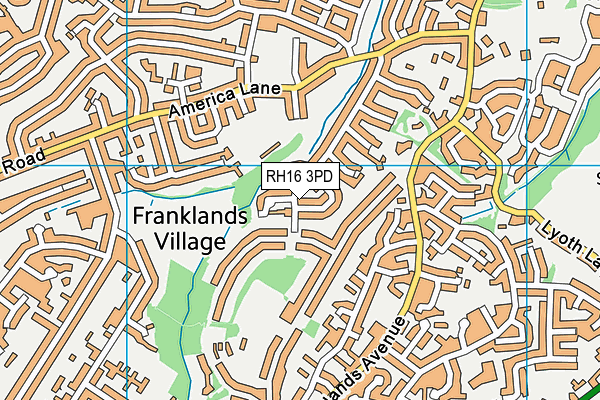 RH16 3PD map - OS VectorMap District (Ordnance Survey)