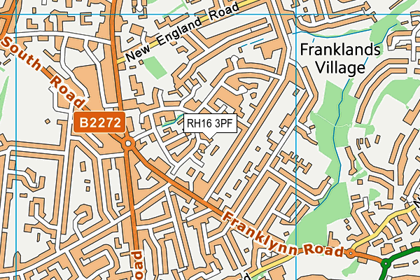 RH16 3PF map - OS VectorMap District (Ordnance Survey)