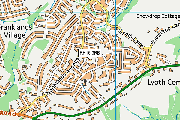 RH16 3RB map - OS VectorMap District (Ordnance Survey)