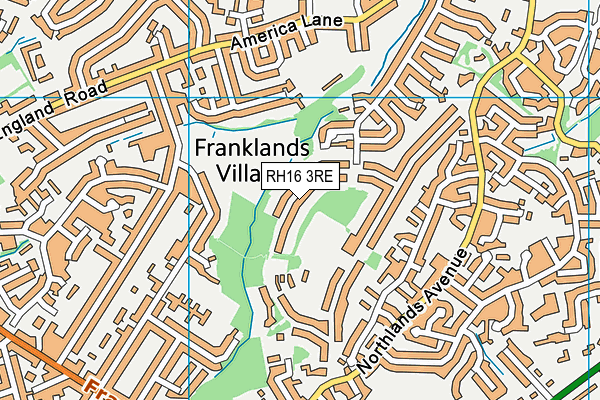 RH16 3RE map - OS VectorMap District (Ordnance Survey)