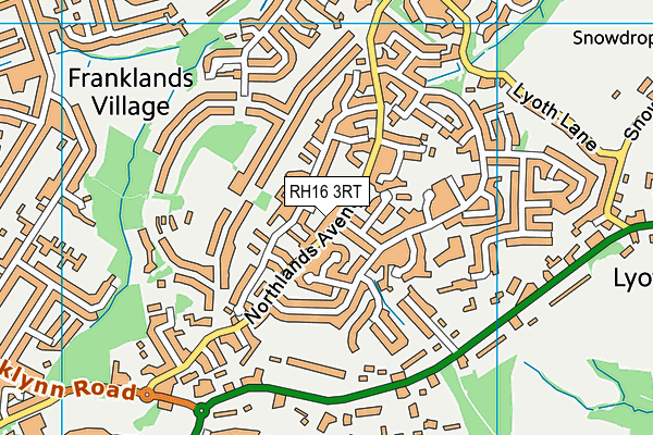 RH16 3RT map - OS VectorMap District (Ordnance Survey)