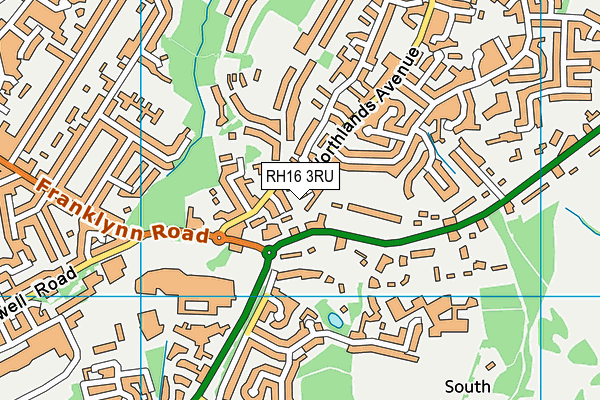 RH16 3RU map - OS VectorMap District (Ordnance Survey)