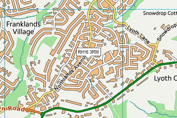 RH16 3RW map - OS VectorMap District (Ordnance Survey)