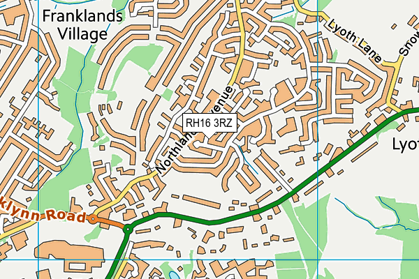 RH16 3RZ map - OS VectorMap District (Ordnance Survey)