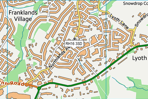 RH16 3SD map - OS VectorMap District (Ordnance Survey)