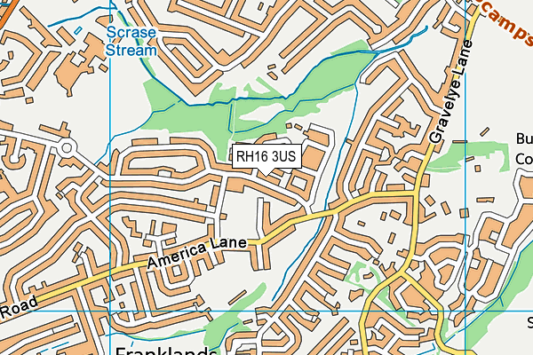 RH16 3US map - OS VectorMap District (Ordnance Survey)