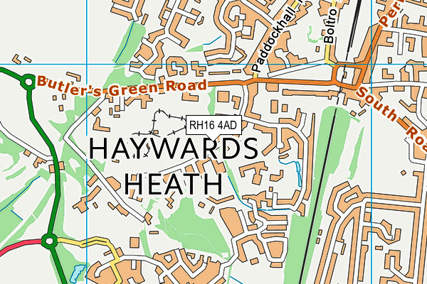 RH16 4AD map - OS VectorMap District (Ordnance Survey)