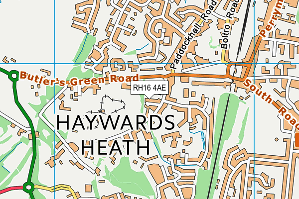 RH16 4AE map - OS VectorMap District (Ordnance Survey)
