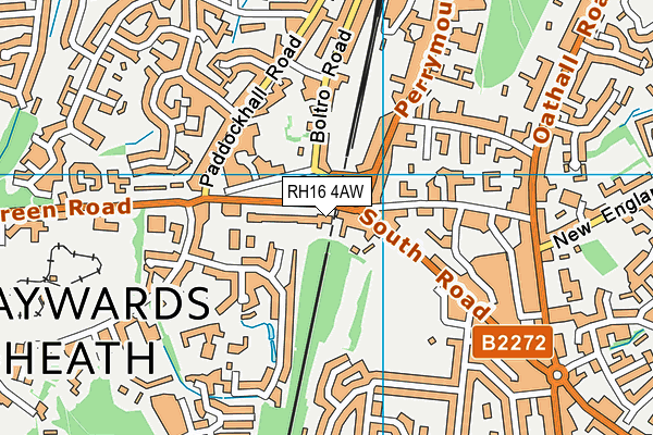 RH16 4AW map - OS VectorMap District (Ordnance Survey)