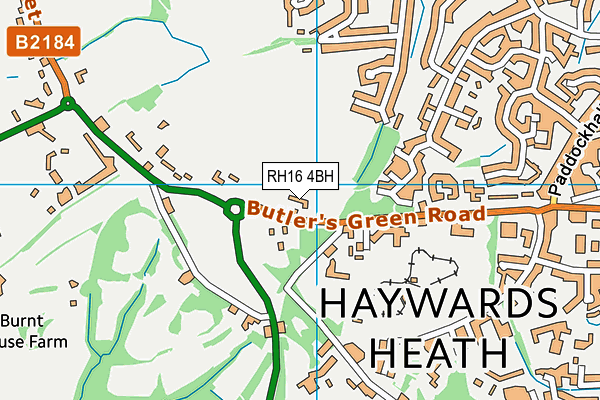 RH16 4BH map - OS VectorMap District (Ordnance Survey)