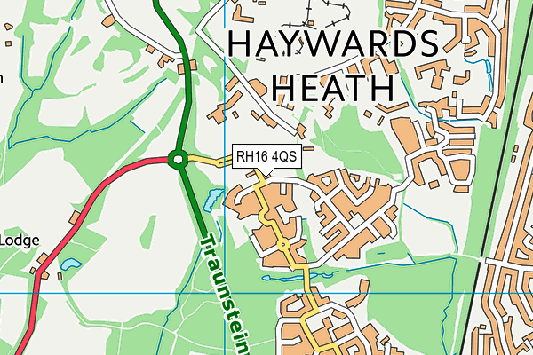 RH16 4QS map - OS VectorMap District (Ordnance Survey)