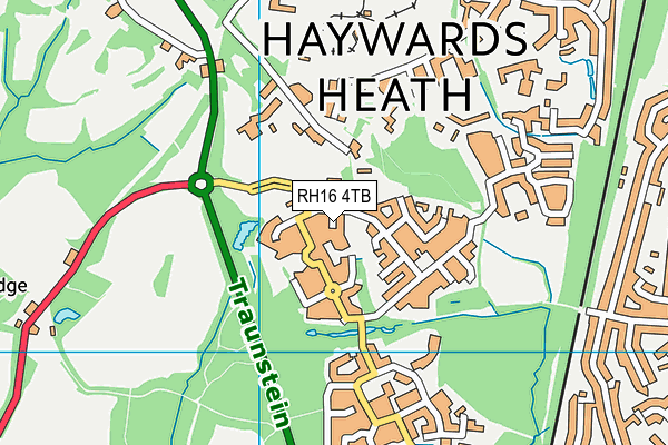 RH16 4TB map - OS VectorMap District (Ordnance Survey)