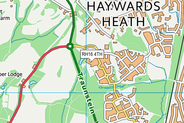 RH16 4TH map - OS VectorMap District (Ordnance Survey)