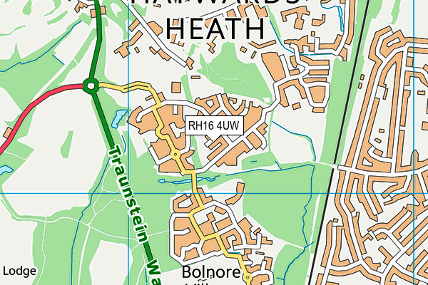 RH16 4UW map - OS VectorMap District (Ordnance Survey)