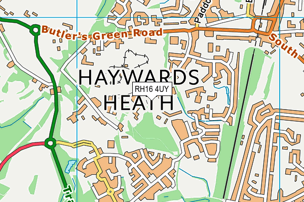 RH16 4UY map - OS VectorMap District (Ordnance Survey)