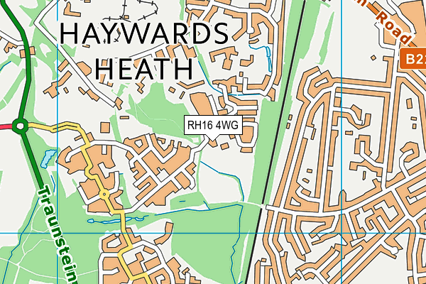 RH16 4WG map - OS VectorMap District (Ordnance Survey)