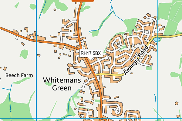 RH17 5BX map - OS VectorMap District (Ordnance Survey)