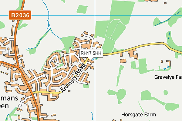 RH17 5HH map - OS VectorMap District (Ordnance Survey)