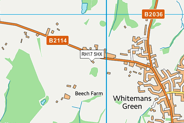 Whitemans Green - Cuckfield map (RH17 5HX) - OS VectorMap District (Ordnance Survey)