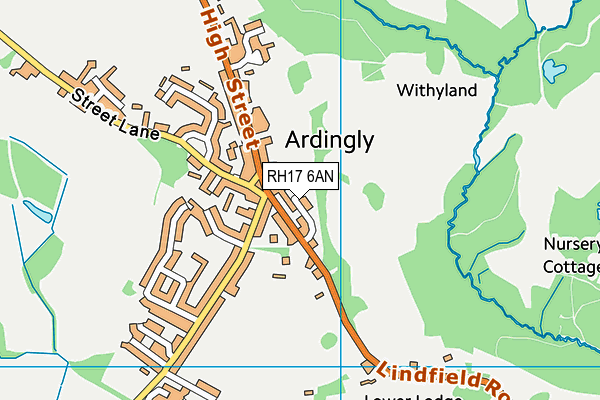 RH17 6AN map - OS VectorMap District (Ordnance Survey)