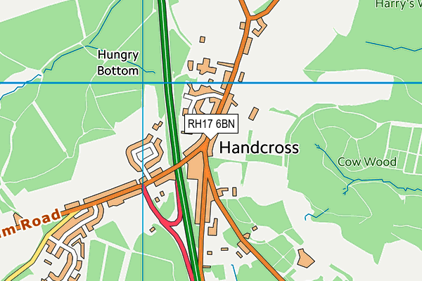 Map of HANDCROSS BUTCHERS LTD at district scale
