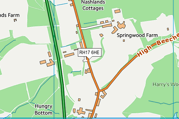 RH17 6HE map - OS VectorMap District (Ordnance Survey)