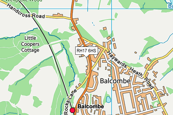 Balcombe C Of E Primary School map (RH17 6HS) - OS VectorMap District (Ordnance Survey)