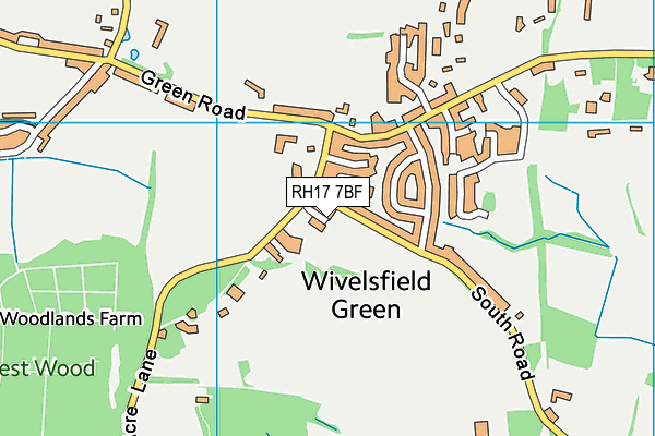 RH17 7BF map - OS VectorMap District (Ordnance Survey)