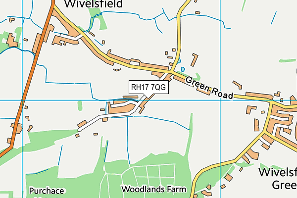 Wivelsfield Village Hall & Green map (RH17 7QG) - OS VectorMap District (Ordnance Survey)