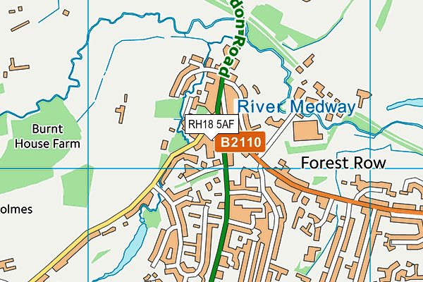 RH18 5AF map - OS VectorMap District (Ordnance Survey)
