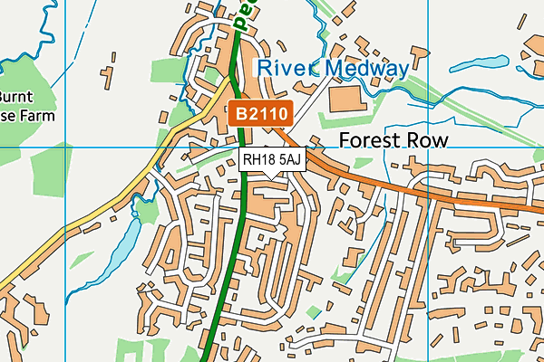 RH18 5AJ map - OS VectorMap District (Ordnance Survey)