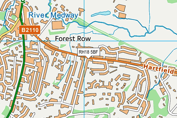 RH18 5BF map - OS VectorMap District (Ordnance Survey)