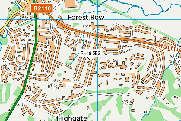 RH18 5BS map - OS VectorMap District (Ordnance Survey)