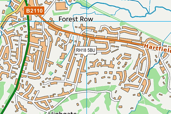 RH18 5BU map - OS VectorMap District (Ordnance Survey)