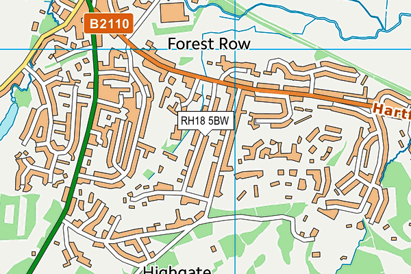 RH18 5BW map - OS VectorMap District (Ordnance Survey)