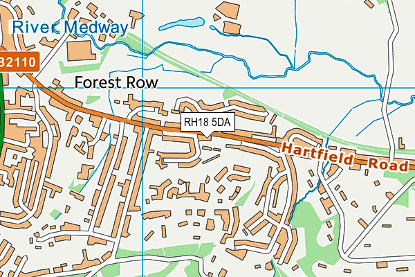 RH18 5DA map - OS VectorMap District (Ordnance Survey)