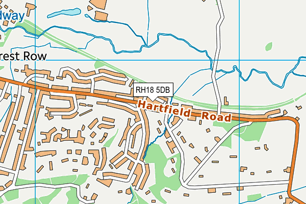 RH18 5DB map - OS VectorMap District (Ordnance Survey)