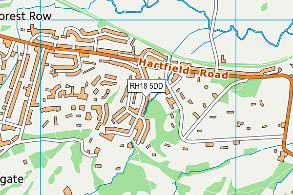 RH18 5DD map - OS VectorMap District (Ordnance Survey)