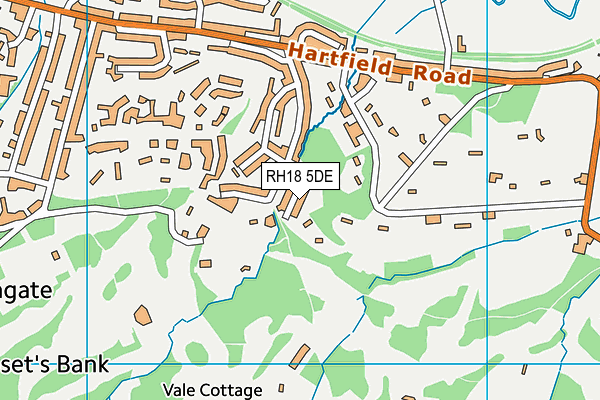 RH18 5DE map - OS VectorMap District (Ordnance Survey)