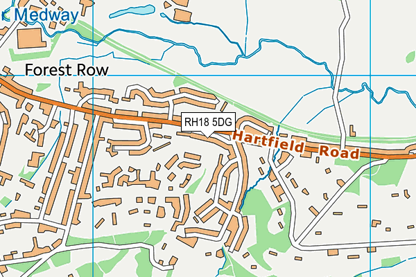 RH18 5DG map - OS VectorMap District (Ordnance Survey)