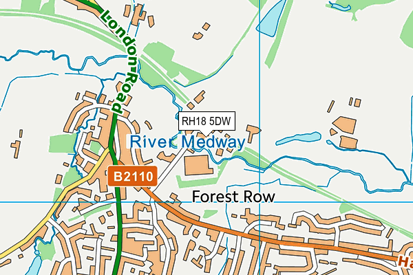 Medway Park (Forest Row) map (RH18 5DW) - OS VectorMap District (Ordnance Survey)