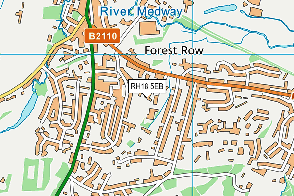 RH18 5EB map - OS VectorMap District (Ordnance Survey)