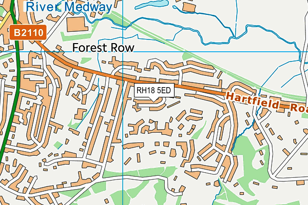 RH18 5ED map - OS VectorMap District (Ordnance Survey)
