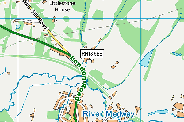 RH18 5EE map - OS VectorMap District (Ordnance Survey)