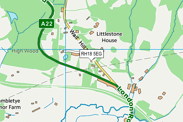 RH18 5EG map - OS VectorMap District (Ordnance Survey)