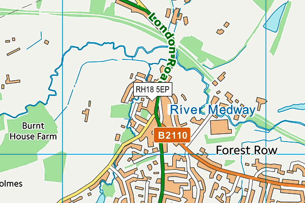 RH18 5EP map - OS VectorMap District (Ordnance Survey)
